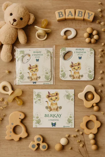 Doğum Günü & Baby Shower Dikdörtgen Açacak Magnet