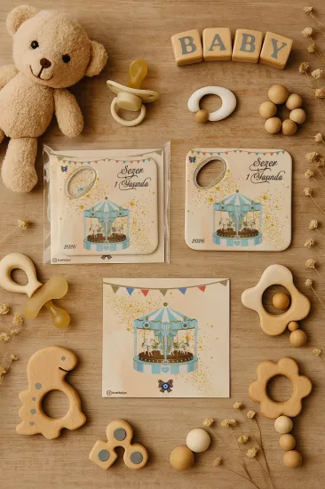 Doğum Günü & Baby Shower Dikdörtgen Açacak Magnet