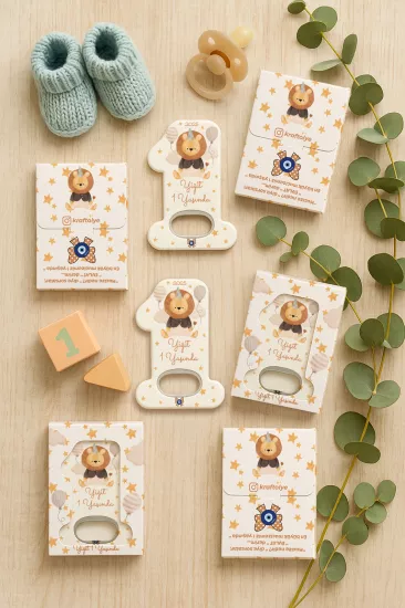 Kutulu 1 Yaş Açacak Magnet | Bebek, Doğum Günü & Baby Shower Hediyesi
