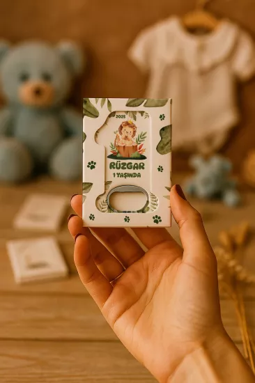Kutulu 1 Yaş Açacak Magnet | Bebek, Doğum Günü & Baby Shower Hediyesi
