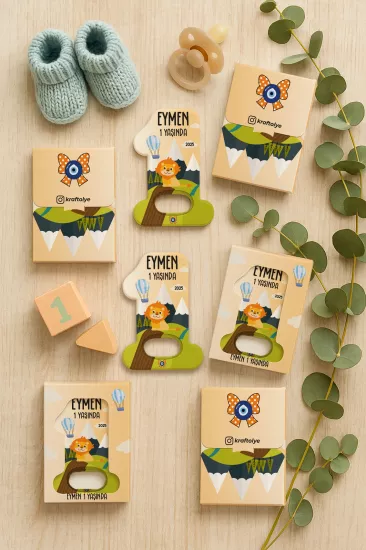 Kutulu 1 Yaş Açacak Magnet | Bebek, Doğum Günü & Baby Shower Hediyesi