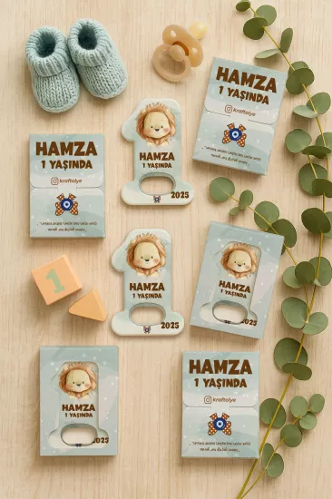 Kutulu 1 Yaş Açacak Magnet | Bebek, Doğum Günü & Baby Shower Hediyesi