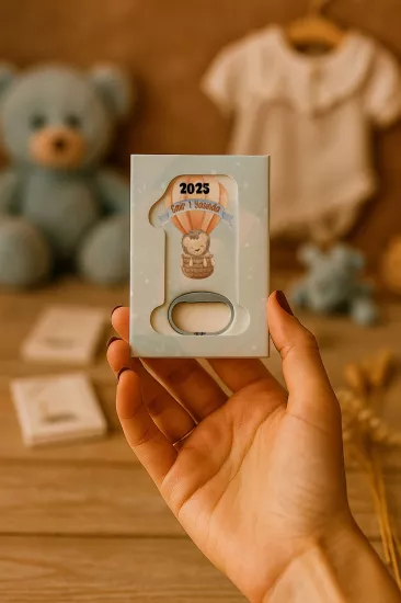 Kutulu 1 Yaş Açacak Magnet | Bebek, Doğum Günü & Baby Shower Hediyesi