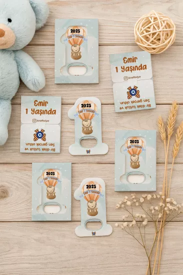 Kutulu 1 Yaş Açacak Magnet | Bebek, Doğum Günü & Baby Shower Hediyesi