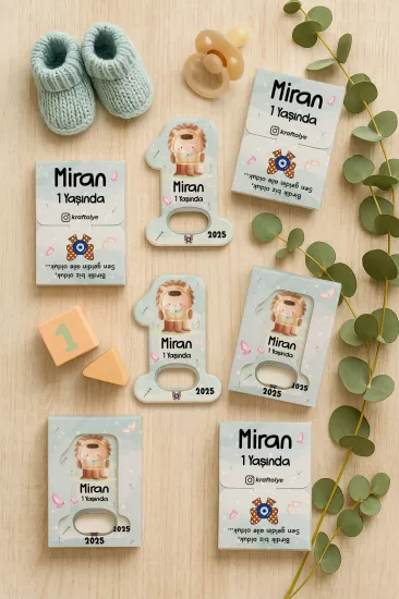 Kutulu 1 Yaş Açacak Magnet | Bebek, Doğum Günü & Baby Shower Hediyesi
