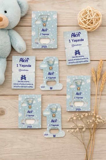 Kutulu 1 Yaş Açacak Magnet | Bebek, Doğum Günü & Baby Shower Hediyesi