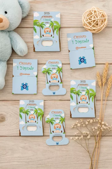 Kutulu 1 Yaş Açacak Magnet | Bebek, Doğum Günü & Baby Shower Hediyesi