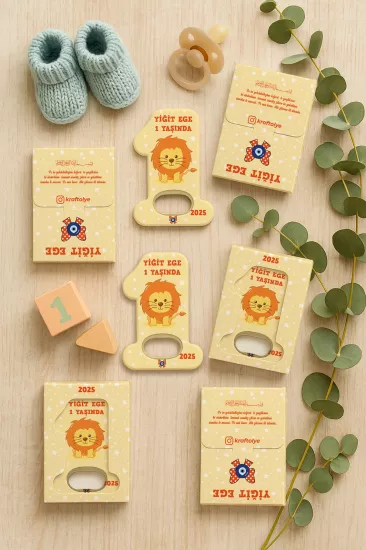 Kutulu 1 Yaş Açacak Magnet | Bebek, Doğum Günü & Baby Shower Hediyesi