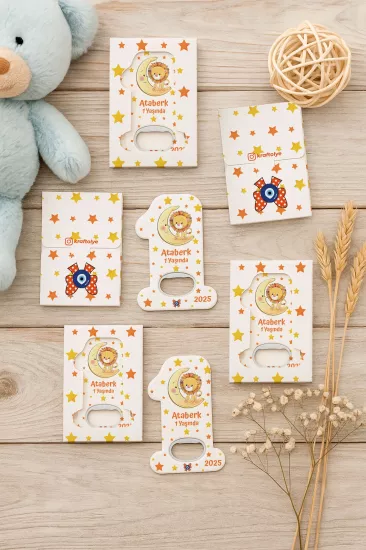 Kutulu 1 Yaş Açacak Magnet | Bebek, Doğum Günü & Baby Shower Hediyesi