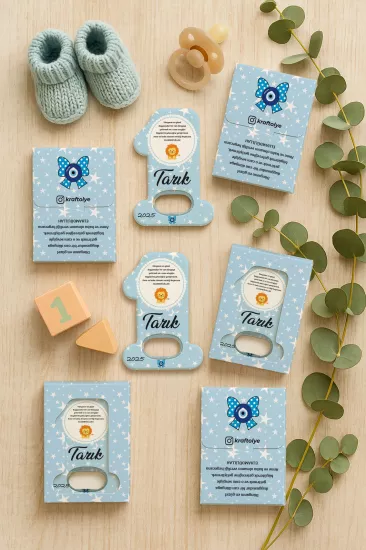 Kutulu 1 Yaş Açacak Magnet | Bebek, Doğum Günü & Baby Shower Hediyesi