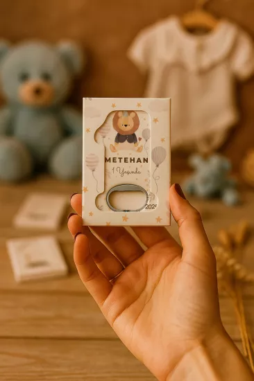 Kutulu 1 Yaş Açacak Magnet | Bebek, Doğum Günü & Baby Shower Hediyesi