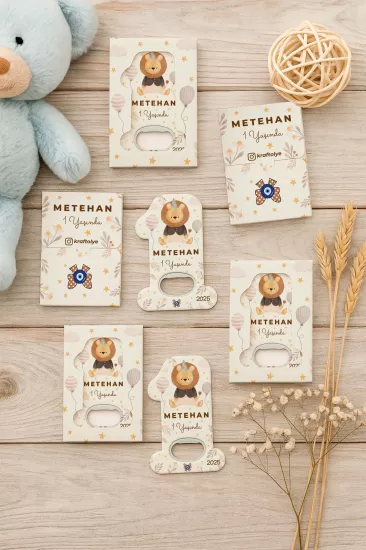 Kutulu 1 Yaş Açacak Magnet | Bebek, Doğum Günü & Baby Shower Hediyesi