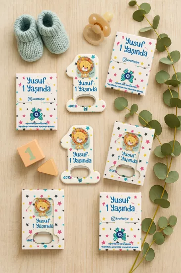 Kutulu 1 Yaş Açacak Magnet | Bebek, Doğum Günü & Baby Shower Hediyesi