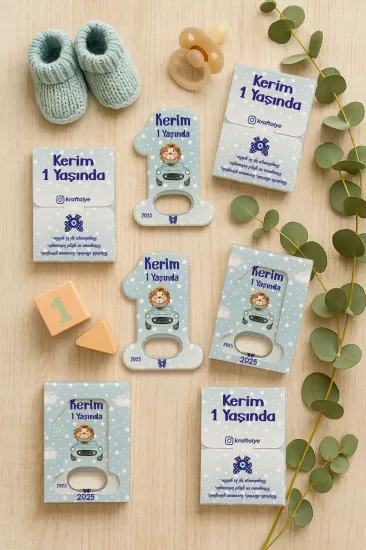 Kutulu 1 Yaş Açacak Magnet | Bebek, Doğum Günü & Baby Shower Hediyesi