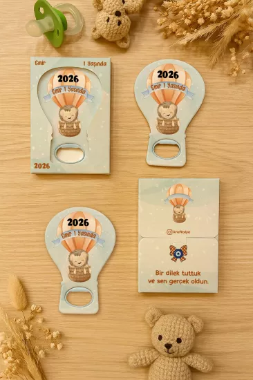 Kutulu Balon Açacak Magnet – Yeni Doğan, Baby Shower, Doğum Günü, Diş Buğdayı Hediyesi