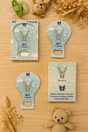 Kutulu Balon Açacak Magnet – Yeni Doğan, Baby Shower, Doğum Günü, Diş Buğdayı Hediyesi