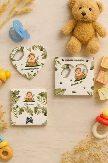 Yeni Doğan, Baby Shower ve Doğum Günü Kutulu Kalp Açacak Magnet