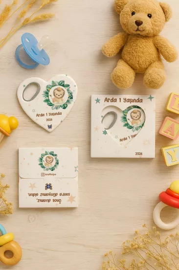 Yeni Doğan, Baby Shower ve Doğum Günü Kutulu Kalp Açacak Magnet