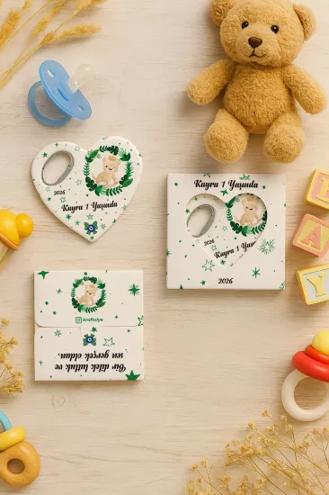 Yeni Doğan, Baby Shower ve Doğum Günü Kutulu Kalp Açacak Magnet
