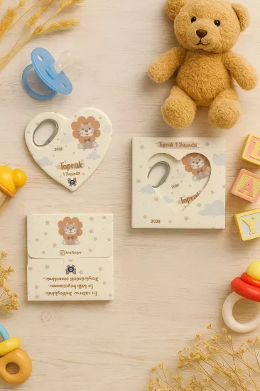 Yeni Doğan, Baby Shower ve Doğum Günü Kutulu Kalp Açacak Magnet