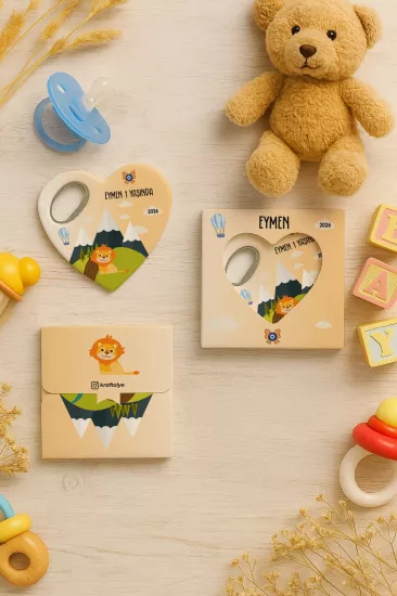 Yeni Doğan, Baby Shower ve Doğum Günü Kutulu Kalp Açacak Magnet