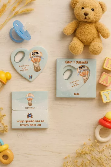 Yeni Doğan, Baby Shower ve Doğum Günü Kutulu Kalp Açacak Magnet