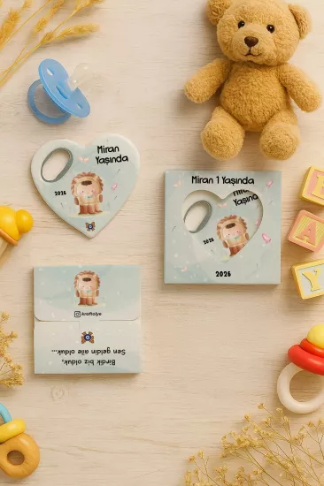 Yeni Doğan, Baby Shower ve Doğum Günü Kutulu Kalp Açacak Magnet