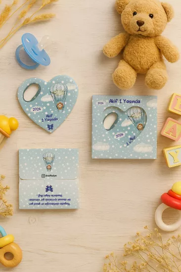 Yeni Doğan, Baby Shower ve Doğum Günü Kutulu Kalp Açacak Magnet
