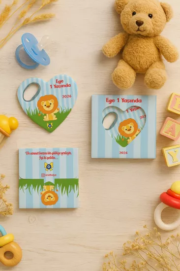 Yeni Doğan, Baby Shower ve Doğum Günü Kutulu Kalp Açacak Magnet