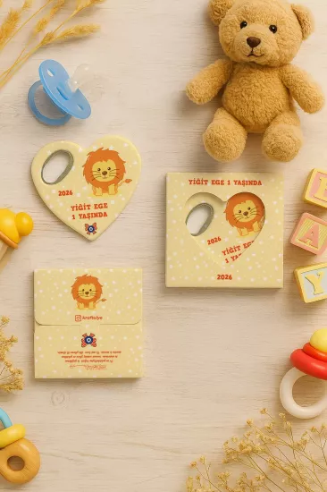 Yeni Doğan, Baby Shower ve Doğum Günü Kutulu Kalp Açacak Magnet