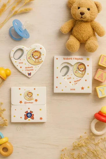 Yeni Doğan, Baby Shower ve Doğum Günü Kutulu Kalp Açacak Magnet
