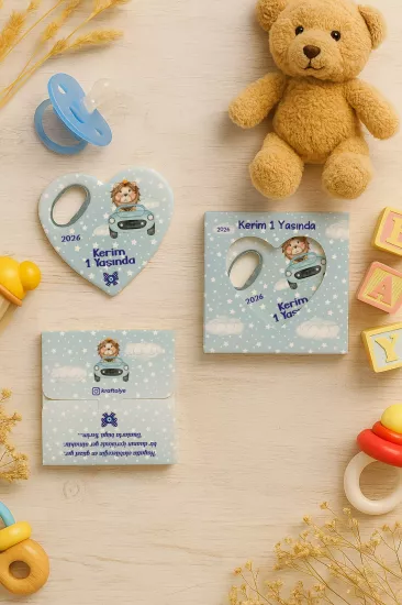 Yeni Doğan, Baby Shower ve Doğum Günü Kutulu Kalp Açacak Magnet