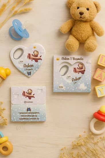 Yeni Doğan, Baby Shower ve Doğum Günü Kutulu Kalp Açacak Magnet