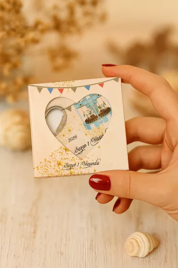 Yeni Doğan, Baby Shower ve Doğum Günü Kutulu Kalp Açacak Magnet