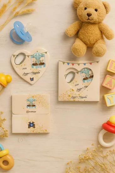Yeni Doğan, Baby Shower ve Doğum Günü Kutulu Kalp Açacak Magnet