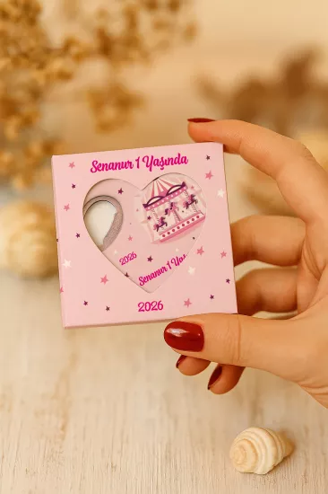 Yeni Doğan, Baby Shower ve Doğum Günü Kutulu Kalp Açacak Magnet