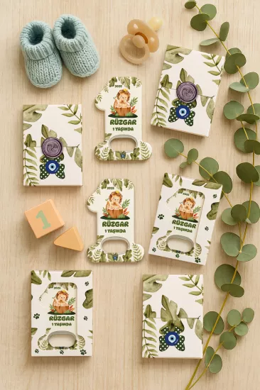 Mühürlü Kutulu 1 Yaş Açacak Magnet | Kişiye Özel Bebek Hediyesi