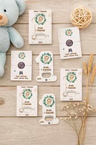 Mühürlü Kutulu 1 Yaş Açacak Magnet | Kişiye Özel Bebek Hediyesi