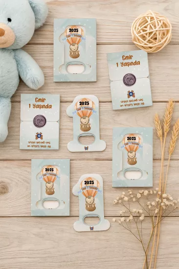 Mühürlü Kutulu 1 Yaş Açacak Magnet | Kişiye Özel Bebek Hediyesi