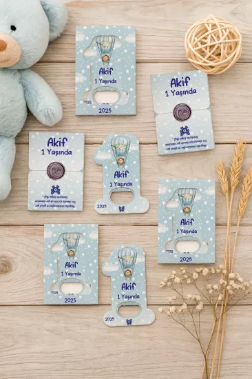 Mühürlü Kutulu 1 Yaş Açacak Magnet | Kişiye Özel Bebek Hediyesi