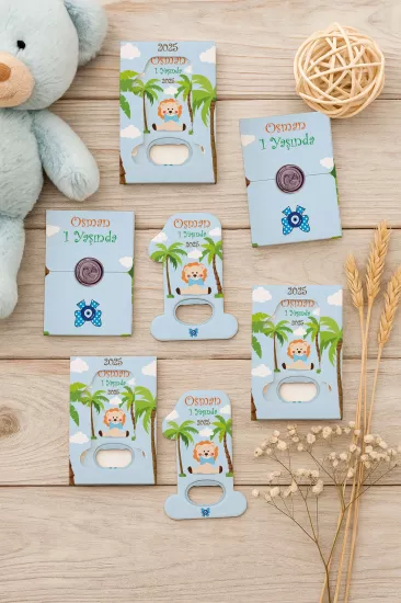 Mühürlü Kutulu 1 Yaş Açacak Magnet | Kişiye Özel Bebek Hediyesi