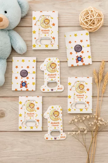 Mühürlü Kutulu 1 Yaş Açacak Magnet | Kişiye Özel Bebek Hediyesi
