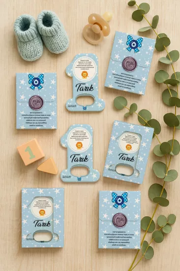 Mühürlü Kutulu 1 Yaş Açacak Magnet | Kişiye Özel Bebek Hediyesi