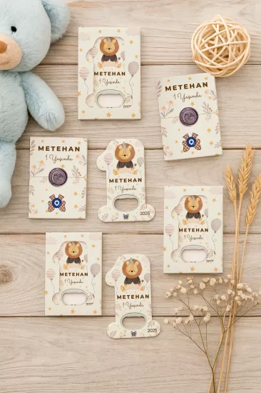 Mühürlü Kutulu 1 Yaş Açacak Magnet | Kişiye Özel Bebek Hediyesi