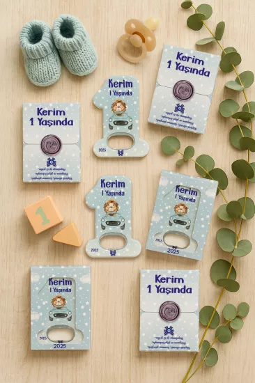 Mühürlü Kutulu 1 Yaş Açacak Magnet | Kişiye Özel Bebek Hediyesi