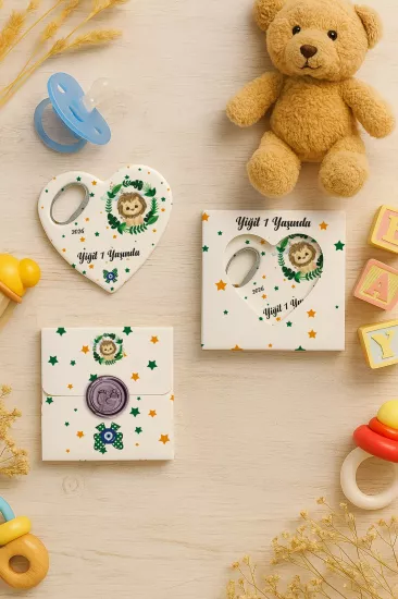 Mühürlü Kutulu Kalp Açacak Magnet | Baby Shower, Yeni Doğan ve Özel Gün Hediyesi