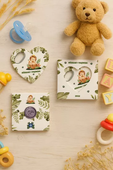 Mühürlü Kutulu Kalp Açacak Magnet | Baby Shower, Yeni Doğan ve Özel Gün Hediyesi