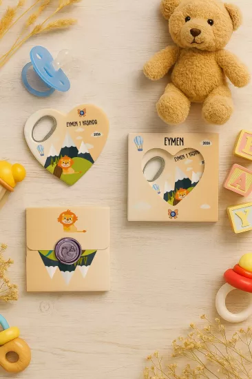 Mühürlü Kutulu Kalp Açacak Magnet | Baby Shower, Yeni Doğan ve Özel Gün Hediyesi