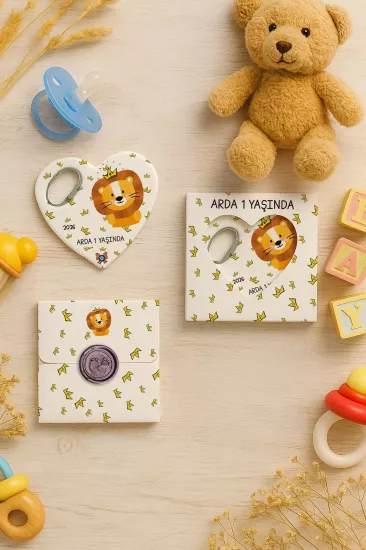 Mühürlü Kutulu Kalp Açacak Magnet | Baby Shower, Yeni Doğan ve Özel Gün Hediyesi