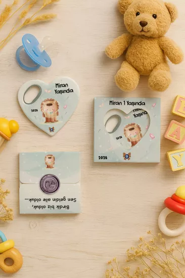Mühürlü Kutulu Kalp Açacak Magnet | Baby Shower, Yeni Doğan ve Özel Gün Hediyesi